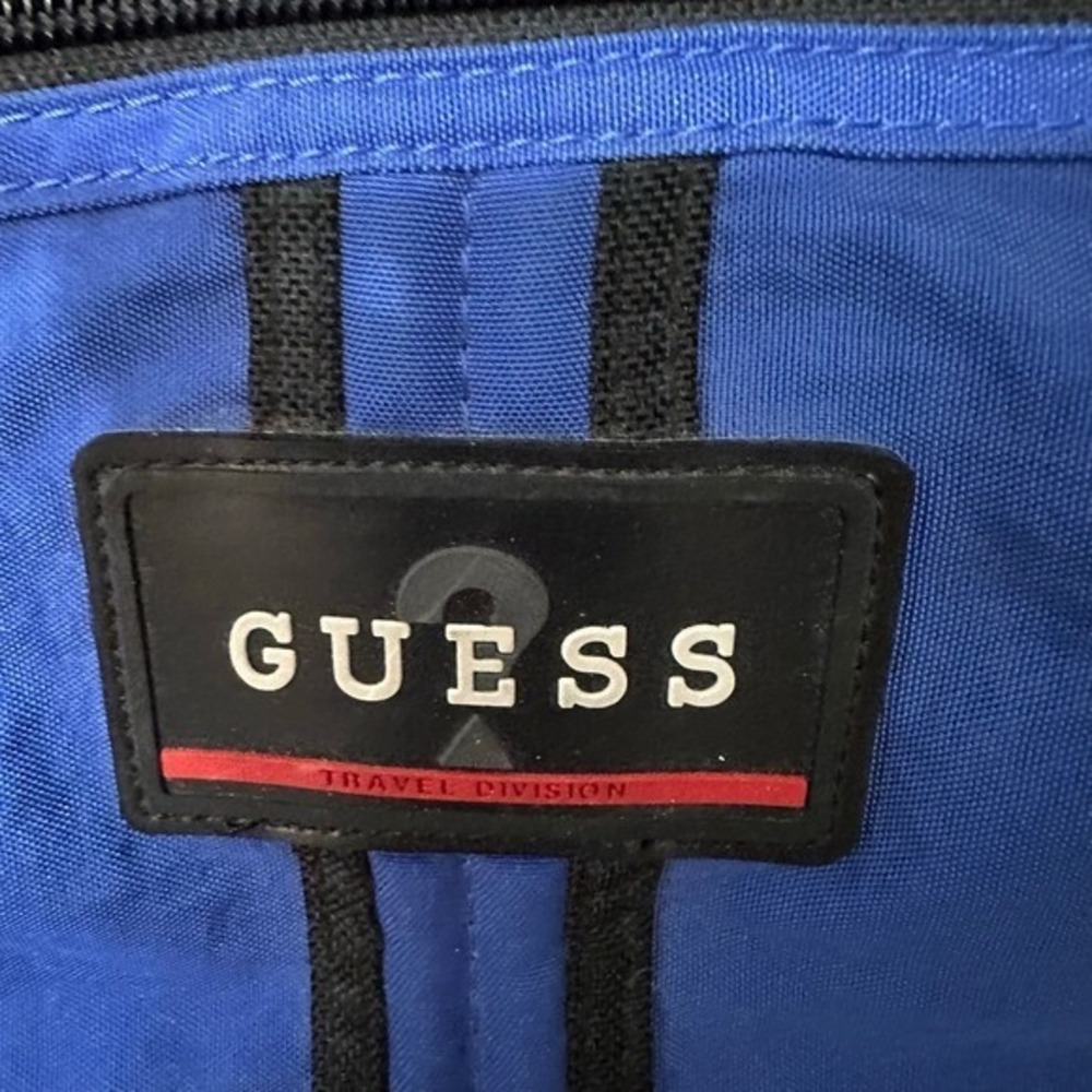 Y2K Vintage Guess Messenger Bag Blue Tote Travel Division Multi-Pocket‎ Flaps